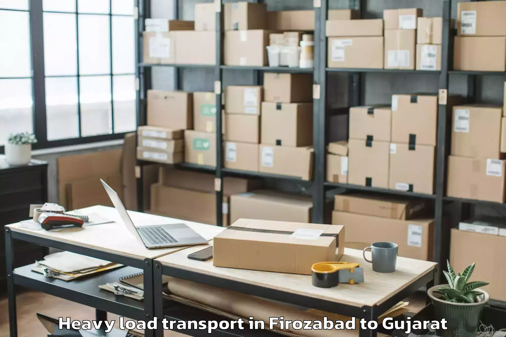 Reliable Firozabad to Bardoli Heavy Load Transport